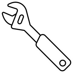 Editable design icon of wrench