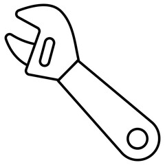 Editable design icon of wrench