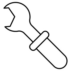 Editable design icon of wrench
