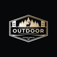 Premium Outdoor Hiking Mountain Badge Logo Design