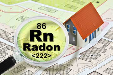 The danger of radon gas in our homes - concept with presence of radon gas under the soil of our...