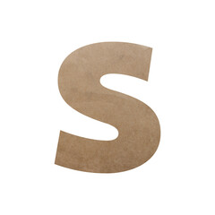 Paper letter S on transparent background