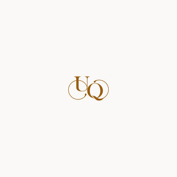 letter UQ initial logo with elegant line concept luxury design