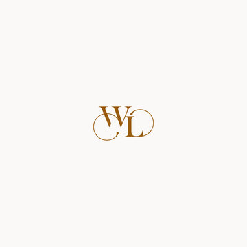 letter WL initial logo with elegant line concept luxury design