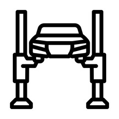 car lift mechanic line icon vector. car lift mechanic sign. isolated contour symbol black illustration