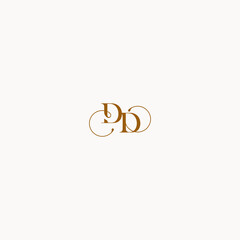 luxury design DD letter initial logo with elegant line concept