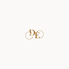 luxury design DE letter initial logo with elegant line concept © rudi