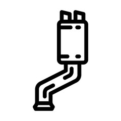 muffler repair car mechanic line icon vector. muffler repair car mechanic sign. isolated contour symbol black illustration