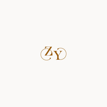 ZY with elegant line concept letter luxury design initial logo