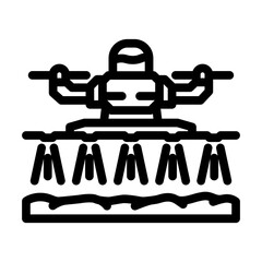 agricultural drone line icon vector. agricultural drone sign. isolated contour symbol black illustration