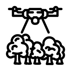 forest management drone line icon vector. forest management drone sign. isolated contour symbol black illustration