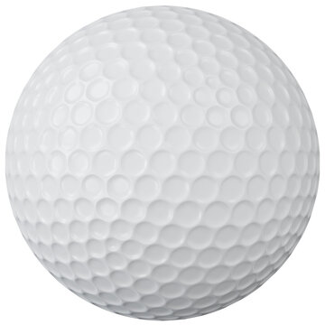 Realistic isolated white golf ball sport icon authentic 3d rendering