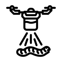 pest control drone line icon vector. pest control drone sign. isolated contour symbol black illustration