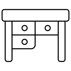 Premium download icon of drawer table