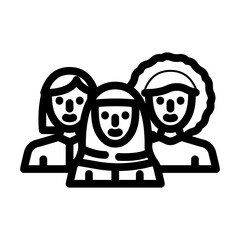 women diversity feminism line icon vector. women diversity feminism sign. isolated contour symbol black illustration