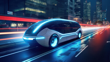 An electric unmanned transportation vehicle - obrazy, fototapety, plakaty