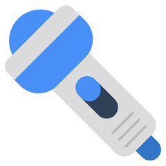 A flat design icon of torch 