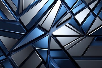 abstract polygonal metal surface. geometric poly blue and gray triangles 