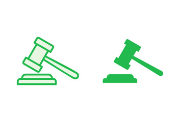 Gavel icon set. judge gavel icon vector. law icon vector. auction hammer