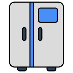 Vector design of double door fridge, flat icon