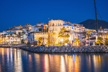 Famous Puerto Banus near Marbella dawn view