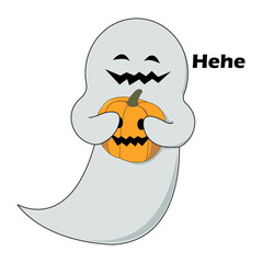 halloween pumpkin with a ghost