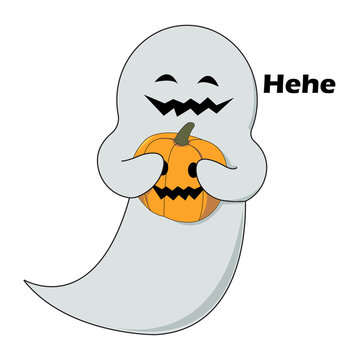 halloween pumpkin with a ghost