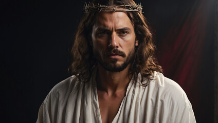 Fototapeta premium Passion of Jesus Christ, thorn crown, the sufferings of Jesus Christ in the crown of thorns