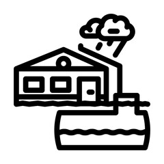 rainwater harvesting green living line icon vector. rainwater harvesting green living sign. isolated contour symbol black illustration