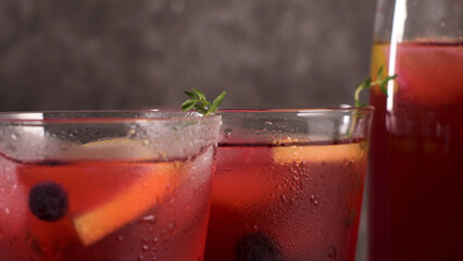 Blueberry mojito cocktail