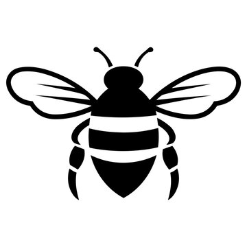Vector Illustration of Bee In Trendy Flat Isolated on White Background.