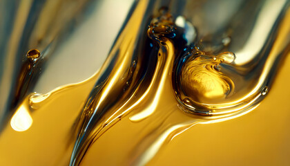 Olive or engine oil splash with waves luxury.