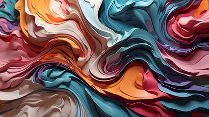 3D Abstract Art of Colourful Layers
