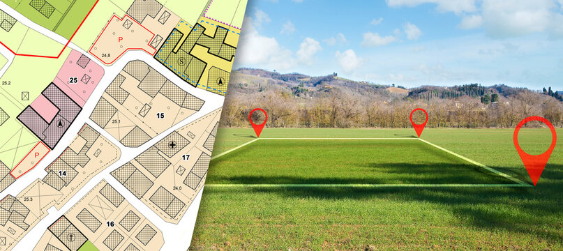 Land plot management - real estate concept with a vacant land an