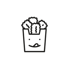 French Fries icon vector. Linear style sign for mobile concept and web design. French Fries symbol illustration. Pixel vector graphics - Vector.	