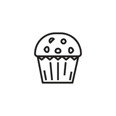 Muffin icon vector. Linear style sign for mobile concept and web design. Muffin symbol illustration. Pixel vector graphics - Vector.	