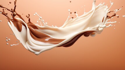  a splash of chocolate and milk on top of each other.  generative ai