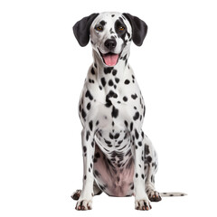 dalmatian dog isolated on white - obrazy, fototapety, plakaty