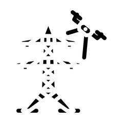 power line inspection drone glyph icon vector. power line inspection drone sign. isolated symbol illustration