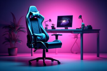 Modern PC Gaming Chair with Ergonomic Design and Integrated Desk, Perfect for Gamers