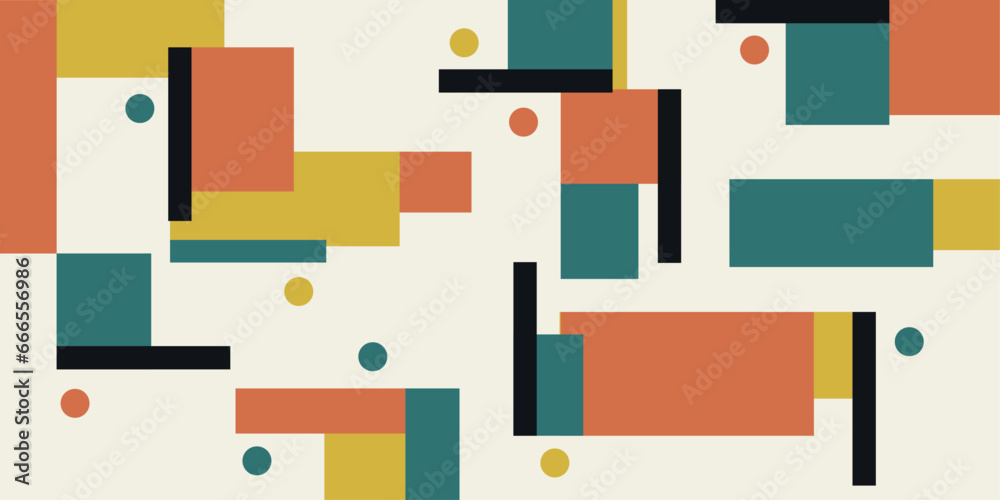 Poster Abstract background inspired by geometric avant-garde. Vector seamless pattern of art geometry. Art pattern of geometry and abstraction.