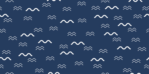 Blue background with wavy double sticks. For print and seamless surfaces, packaging, textiles, notebooks, cups, pillows.