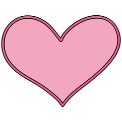pink heart with dark pink border
