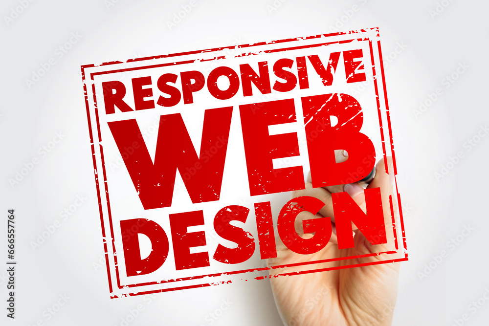 Poster Responsive Web Design is an approach to web design that aims to make web pages render well on a variety of devices and screen sizes, text concept stamp