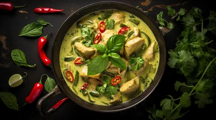 Fotobehang thai green curry Generative AI © Quentin