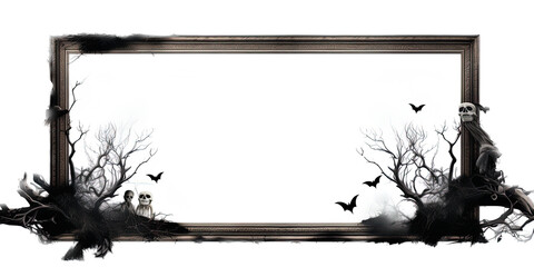 Empty halloween frame with pumpkins with for text copy.