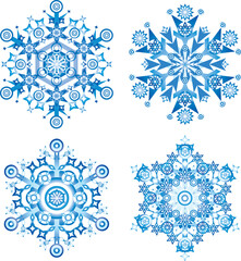 set of snowflakes