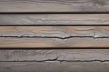 Old rotten wood background with peeling gray paint and weather cracks - Generative AI