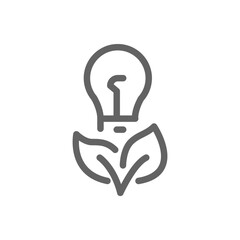 leaves and bulb outline icon pixel perfect for web and mobile
