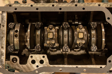 Obraz na płótnie Canvas Vintage Engine Restoration Detail